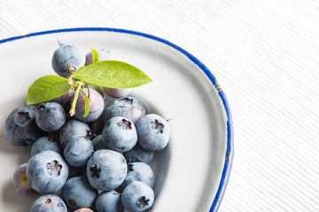 Fresh blueberries shot from above