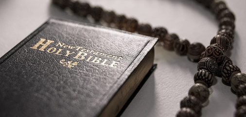 The Bible Opened. The holy bible close up