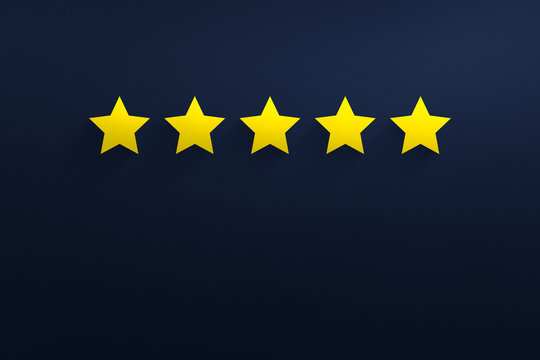 Five star rating. Customer service experience and satisfaction survey concept