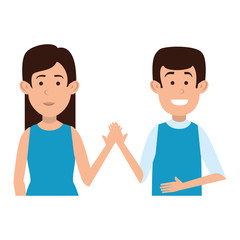 Fototapeta premium couple avatar characters icons