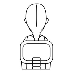 young woman sitting on chair on back