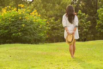 Young woman nature and sunlight