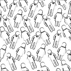 people team work silhouette pattern