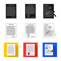 Vector design of form and document logo. Set of form and mark stock vector illustration.