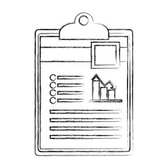 checklist with document file and statistics bars graphic