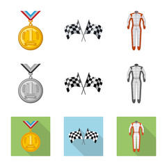 Fototapeta premium Vector design of car and rally icon. Collection of car and race stock vector illustration.