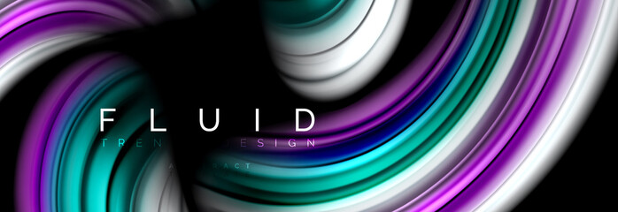 Wave fluid flowing colors motion effect, holographic abstract background. Vector illustration