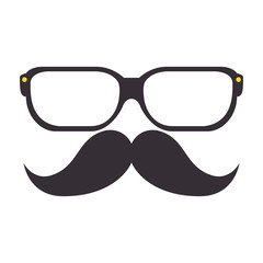 mustache and glasses hipster style