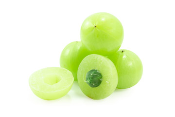 Gooseberries Indian isolated on white background.