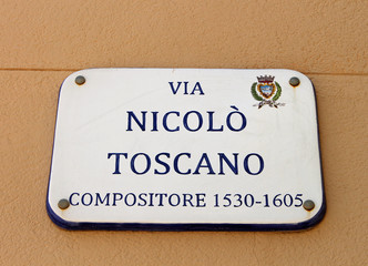 Sicile, village perché de Erice, plaque de rue