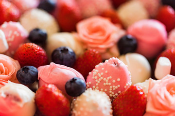 Decorative bouquet made of sweets close up
