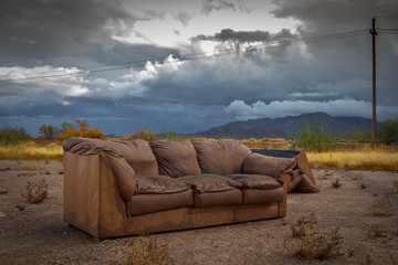 abandoned sofa