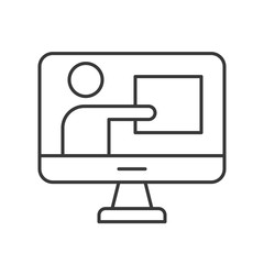 people presentation on computer screen, webinar concept