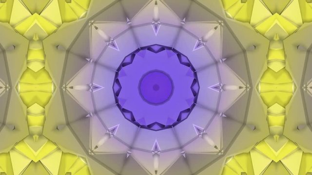 multicolored three-dimensional pattern from star figures slowly moving. abstract kaleidoscope background. 3D rendering