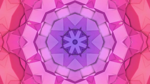 multicolored three-dimensional pattern from star figures slowly moving. abstract kaleidoscope background. 3D rendering