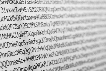 Fototapeta premium Close up macro shot selective focus of computer encoding screen.