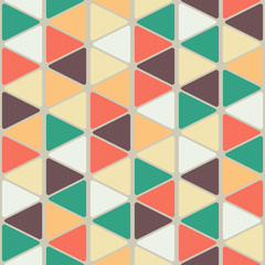 Seamless abstract  pattern. Retro style.Triangles with rounded edges