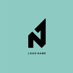 vector logo design N 1 abstract