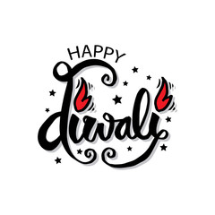 Happy Diwali hand drawn lettering