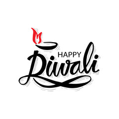 Happy Diwali hand drawn lettering