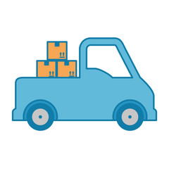 pile packing boxes carton with truck