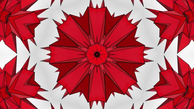 three-dimensional pattern of star figures slowly moving. abstract kaleidoscope background. 3D rendering
