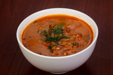 Russian traditional soup Rassolnik