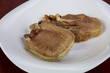 Boiled pork tongue