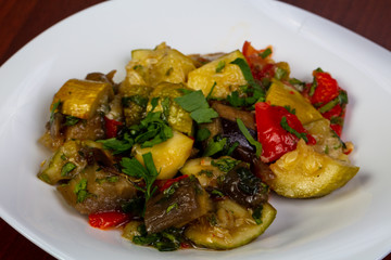 Baked vegetables salad