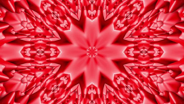 three-dimensional pattern of star figures slowly moving. abstract kaleidoscope background. 3D rendering