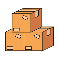 pile packing boxes carton