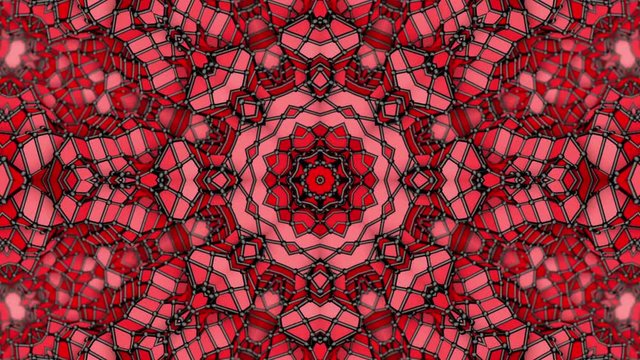 three-dimensional pattern of star figures slowly moving. abstract kaleidoscope background. 3D rendering
