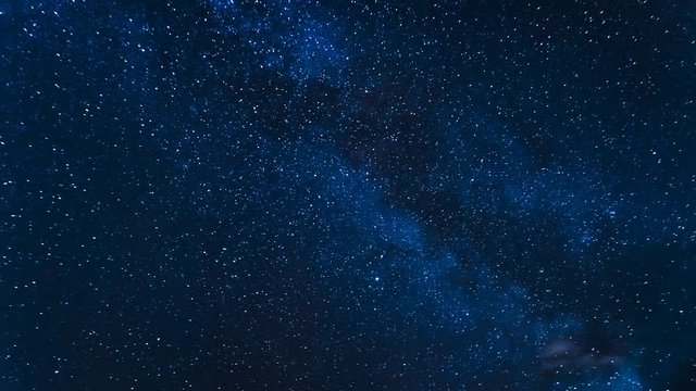 Time Lapse of moving milky way at night in summer