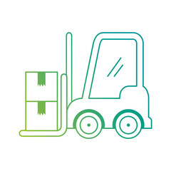 forklift vehicle with boxes