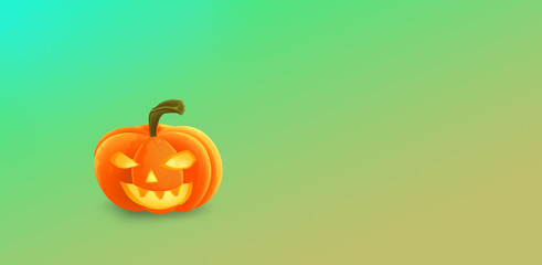 Halloween Angry Pumpkin Wallpaper Colored