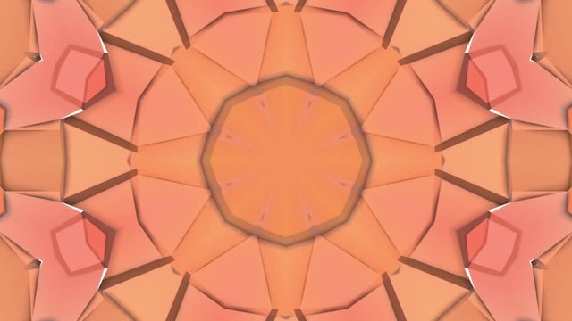 three-dimensional pattern of star figures slowly moving. abstract kaleidoscope background. 3D rendering