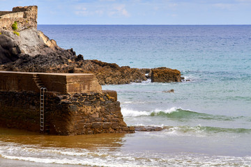 coastline rocks at basque country