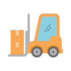 forklift vehicle with boxes