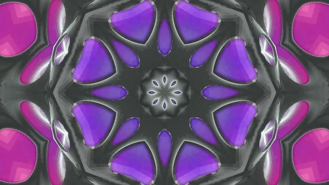 three-dimensional pattern of star figures slowly moving. abstract kaleidoscope background. 3D rendering