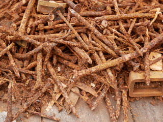 Rusty metal,screw nail
