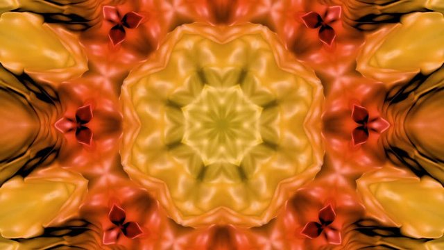 three-dimensional pattern of star figures slowly moving. abstract kaleidoscope background. 3D rendering