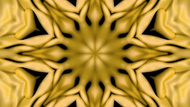 three-dimensional pattern of star figures slowly moving. abstract kaleidoscope background. 3D rendering