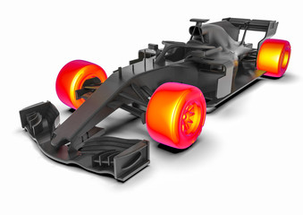F1 car analysis /3D render of an F1 car 