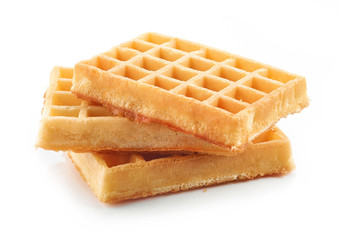 waffles on a white background