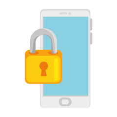 smartphone device with padlock