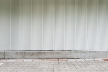 street wall background ,Industrial background, empty grunge urban street with warehouse brick wall