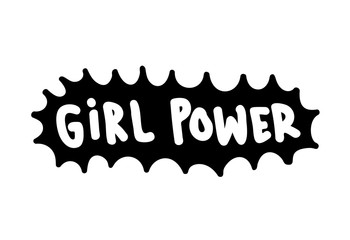 GRL PWR short quote. Girl Power cute hand drawing illustration