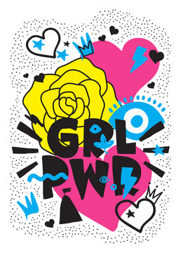 GRL PWR short quote girl power