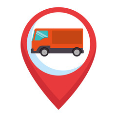 delivery service truck in pin location