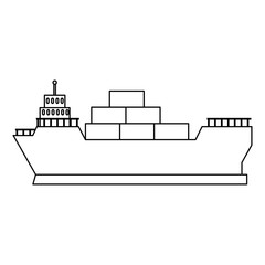 cargo ship isolated icon